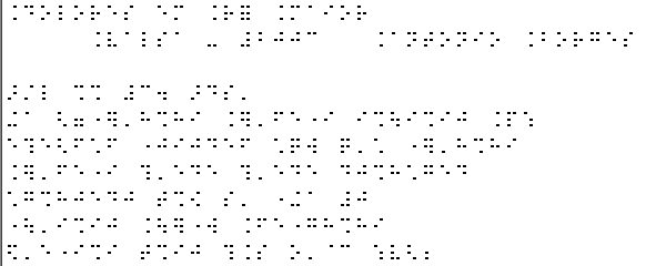 Trecho de uma msica em Braille